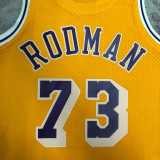 99 00 LAKERS RODMAN #73 Yellow NBA Jerseys AAA42103