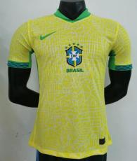 2024 Brazil Home  Player Version Soccer Jersey