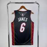 2023 HEAT JAMES #6 Black NBA Jerseys