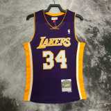 00 01 LAKERS ONEAL #34 Purple NBA Jerseys AAA42097