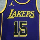 2023 LAKERS REAVES #15 Purple NBA Jerseys