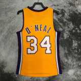00 01 LAKERS ONEAL #34 Yellow NBA Jerseys AAA42098