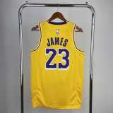 2023 LAKERS JAMES #23 Yellow NBA Jerseys
