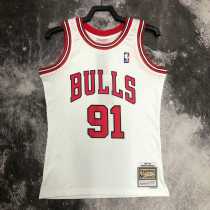 98 99 BULLS RODMAN #91 White NBA Jerseys AAA42123