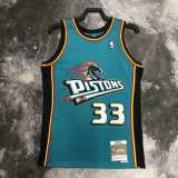 98 99 PISTONS KILL #33 Aqua NBA Jerseys AAA42134