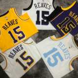 2023 LAKERS REAVES #15 Yellow NBA Jerseys