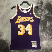 96 97 LAKERS ONEAL #34 Purple NBA Jerseys AAA42112