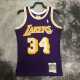96 97 LAKERS ONEAL #34 Purple NBA Jerseys AAA42112