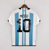 【3 Stars】2023 Home Argentina MESSI #10 Fans Version Men Soccer jersey AAA39601