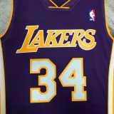 00 01 LAKERS ONEAL #34 Purple NBA Jerseys AAA42097