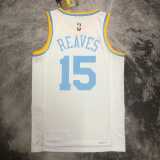 2023 LAKERS REAVES #15 White NBA Jerseys