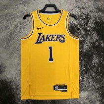 20 21 LAKERS RUSSELL #1 Yellow NBA Jerseys AAA42281