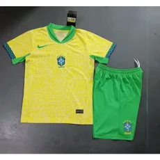2024 Brazil Home Kids kit Soccer Jersey