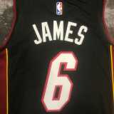 2023 HEAT JAMES #6 Black NBA Jerseys