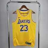 2023 LAKERS JAMES #23 Yellow NBA Jerseys