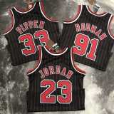 96 97 BULLS RODMAN #91 Black NBA Jerseys AAA42120