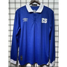 2025/26 El Salvador Home Fans Long Sleeve Soccer jersey