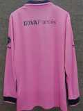 2013/14 Boca Juniors Away Pink Retro Long Sleeve Soccer jersey