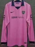 2013/14 Boca Juniors Away Pink Retro Long Sleeve Soccer jersey
