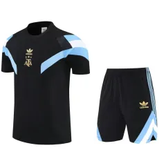 2025 Argentina Black Training Shorts Suit
