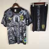 2025 Brazil Gray Training Shorts Suit
