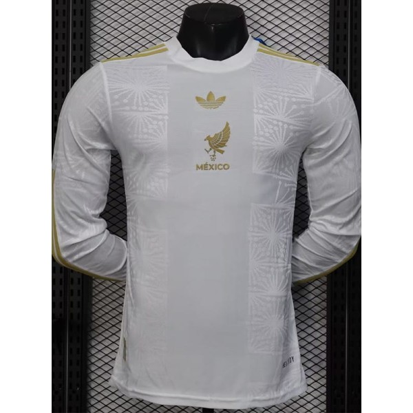 [PLAYER] 2025 Mexico Special Edition White Gold Cup Player Long Sleeve Soccer jersey