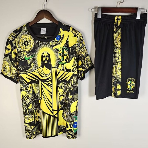 2025 Brazil Yellow Training Shorts Suit