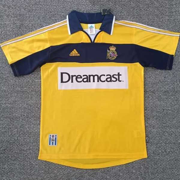 2000/01 La Coruna Away Yellow Retro Soccer jersey