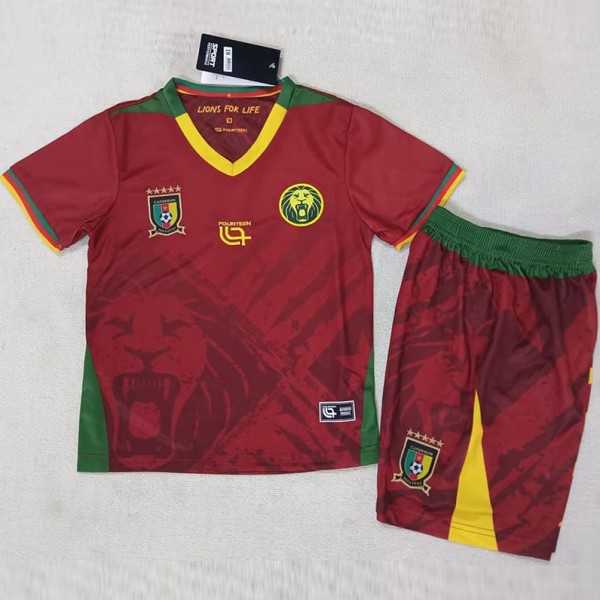 2025 Cameroon Away Red Fans Kids Soccer jersey