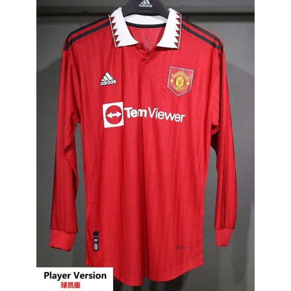 [PLAYER] 2022/23 Man Utd Home Player Long Sleeve Soccer jersey
