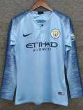 2018/19 Man City Home Retro Long Sleeve Soccer jersey