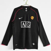 2007/08 Man Utd Away Black Retro Long Sleeve Soccer jersey