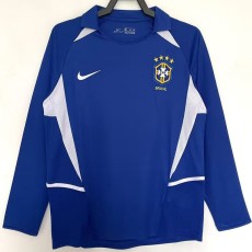2002 Brazil Away Retro Long Sleeve Soccer jersey