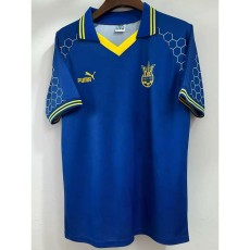 1998 Ukraine Away Blue Retro Soccer jersey