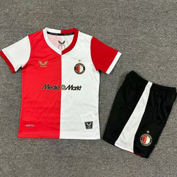 2025/26 Feyenoord Rotterdam Home Red Fans Kids Soccer jersey