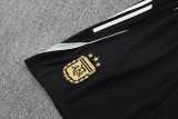 2025 Argentina Black Training Shorts Suit