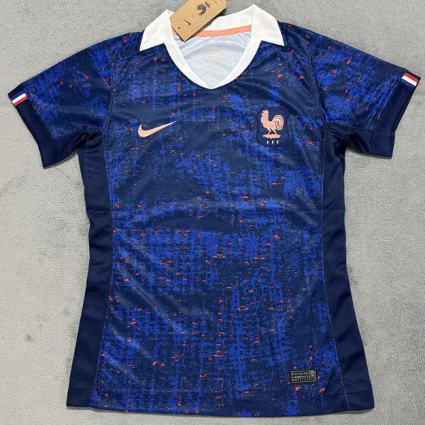 2025 France Home Dark Blue Fans Women Soccer jersey
