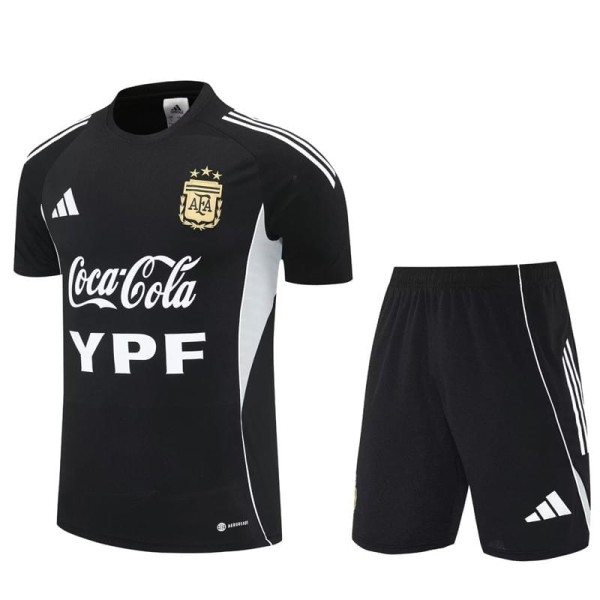 2025 Argentina Black Training Shorts Suit