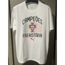 2025 Portugal White Casual Cotton T-shirt