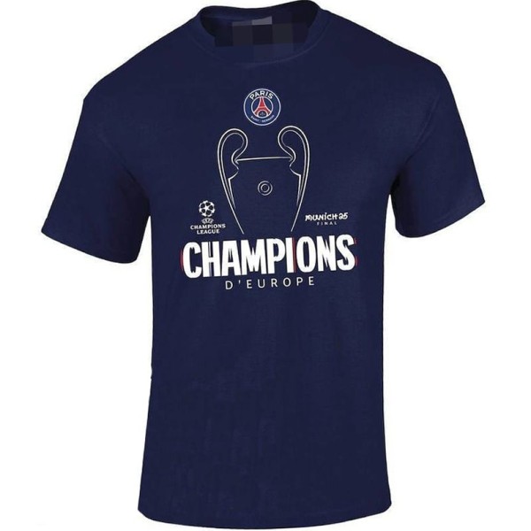 2025/26 PSG Blue CHAMPIONS High Quality Casual Cotton T-shirt