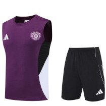 2025/26 Man Utd Purple Tank top Training Shorts Suit