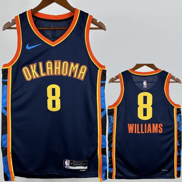 2024/25 THUNDER WILLIAMS #8 City Edition Top Quality Hot Pressing Black NBA Jerseys