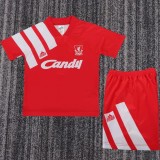 1991/92 LIV Home Red Retro Kids Soccer jersey