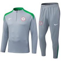 2025 Nigeria Gray Half Pull Tracksuit