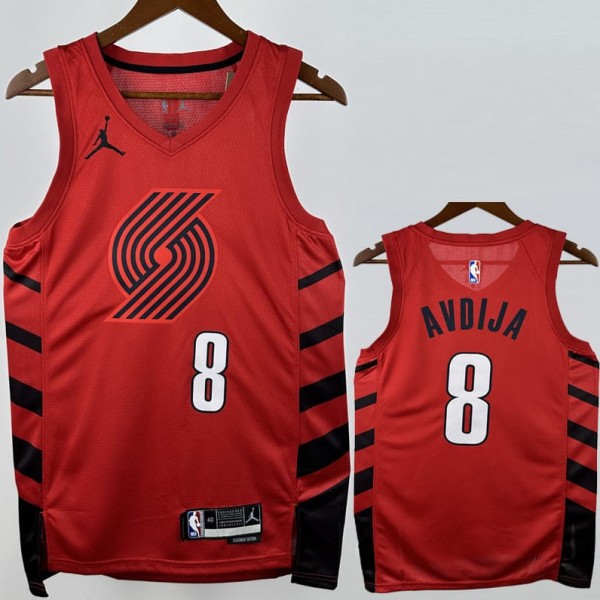 2022/23 TRAIL BLAZERS AVDIJA #8 Trapeze Edition Top Quality Hot Pressing Red NBA Jerseys
