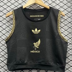 2025 Mexico Gold Cup Black Women Yoga Vest Training Shirts