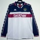 1997/98 Man City Away White Retro Long Sleeve Soccer jersey