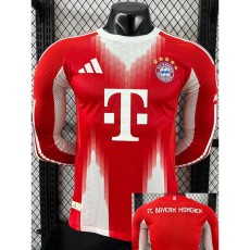 [PLAYER] 2025/26 Bayern Home Red Player Long Sleeve Soccer jersey