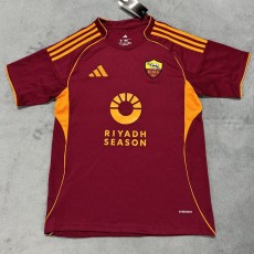2025/26 Roma Home Print Sponsor Red Fans Soccer jersey