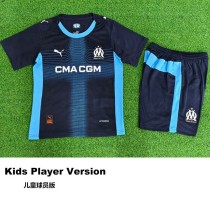 [PLAYER] 2025/26 Marseille Away Dark Blue Player Kids Soccer jersey